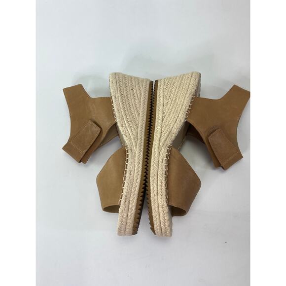 Eileen Fisher Leather Wedge Espadrille Sandals Strap Closure Size 8.5 - Picture 7 of 7